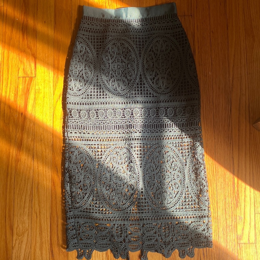 Layered Lace Midi Skirt